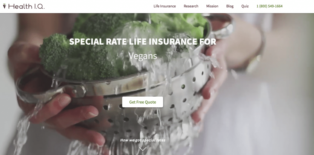 Health IQ vegans. Seguro de vida veganos Health IQ vegans. Seguro de vida veganos